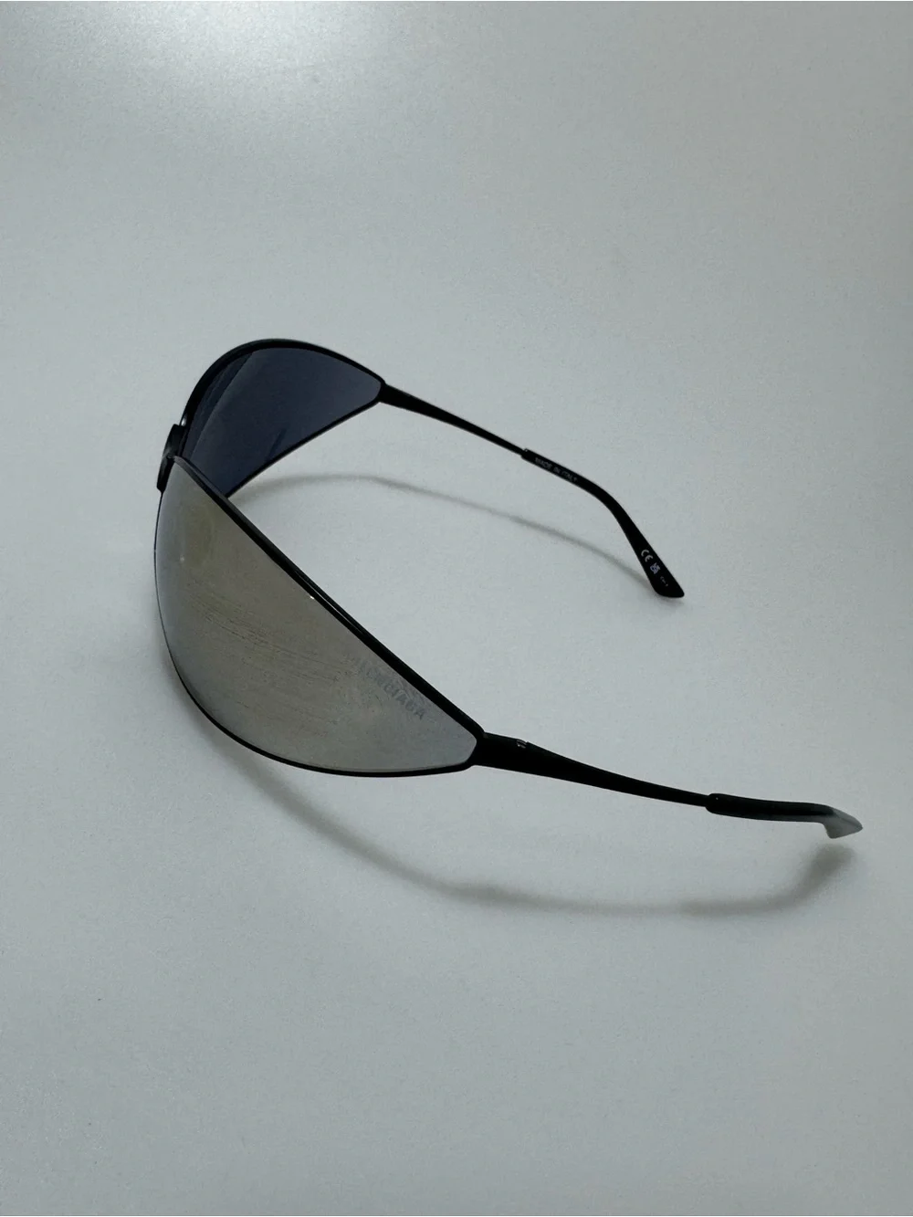 Balenciaga Shield-Frame Metal Sunglasses BB0315S Black